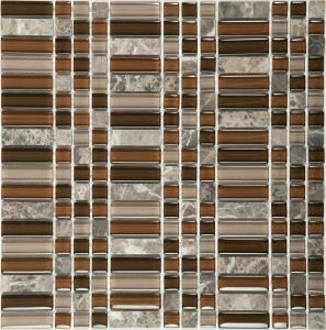 Мозаика S-809 камень стекло (15х15х48) 300х300