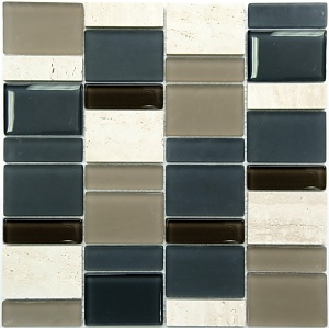 Мозаика S-838 стекло (15,23,48х98х8) 298х298
